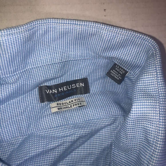 Van Heusen Xl Blue Shirt 17-171/2 Regular Fit - Picture 3 of 4